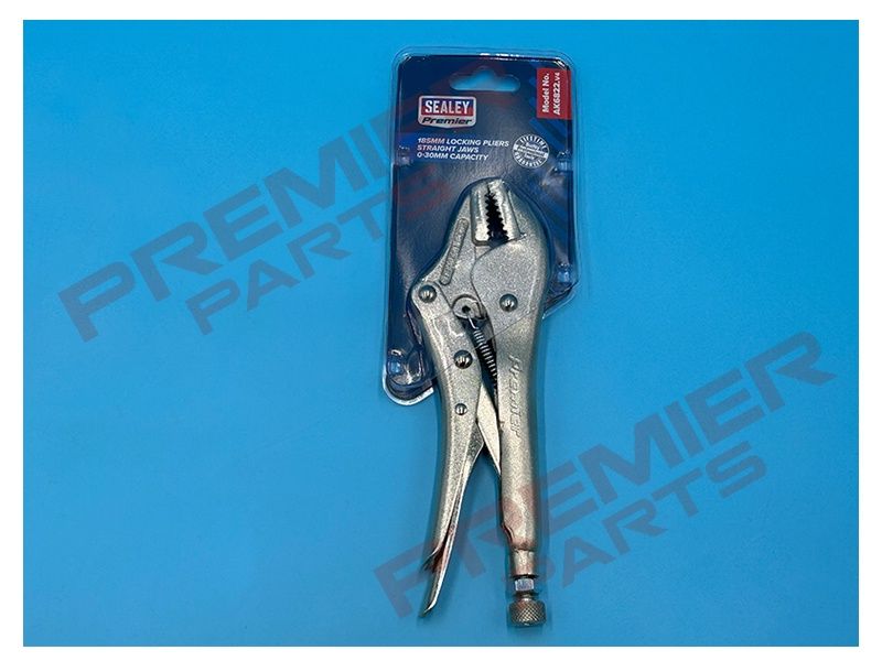 Locking Pliers Straight Jaws 185mm 0-30mm Capacity