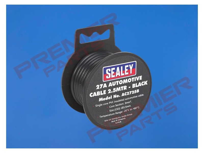 27A Thick Wall Automotive Cable 2.5m - Black