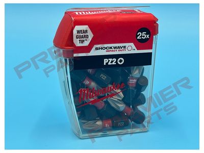 Milwaukee 4932472041 SHOCKWAVE PZ2 25mm Screwdriver Bits 25 Piece