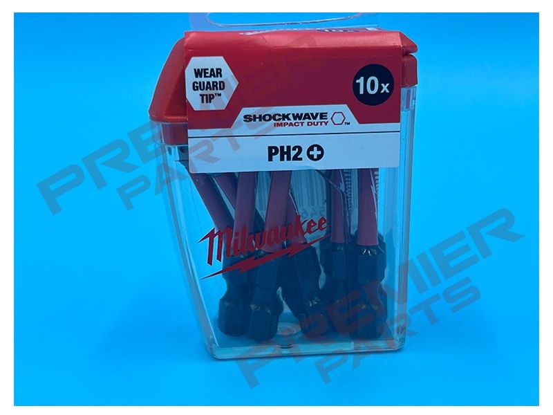 Milwaukee 4932472048 10 Piece PH2 50mm Shockwave Screwdriver Bit Set