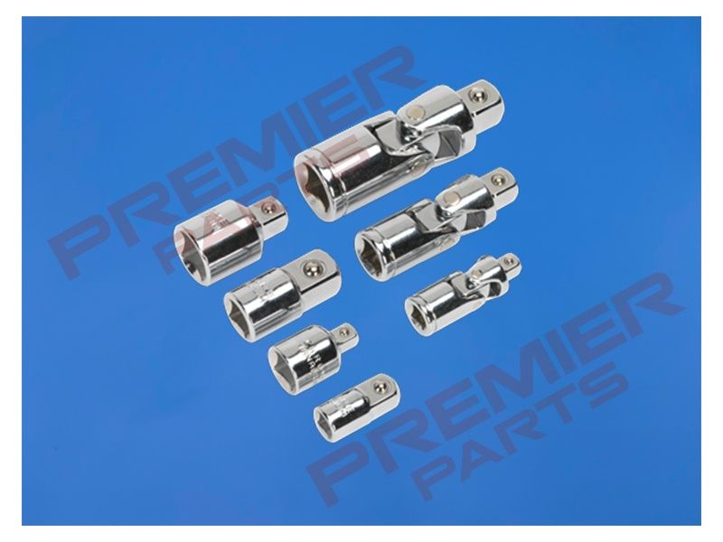 Universal Joint &amp; Socket Adaptor Set 7pc 1/4&quot;, 3/8&quot; &amp; 1/2&quot;Sq Drive