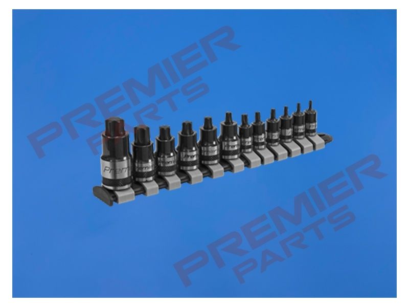 TRX-Star* Socket Bit Set 12pc Stubby 1/4&quot;, 3/8&quot; &amp; 1/2&quot;Sq Drive Black Series