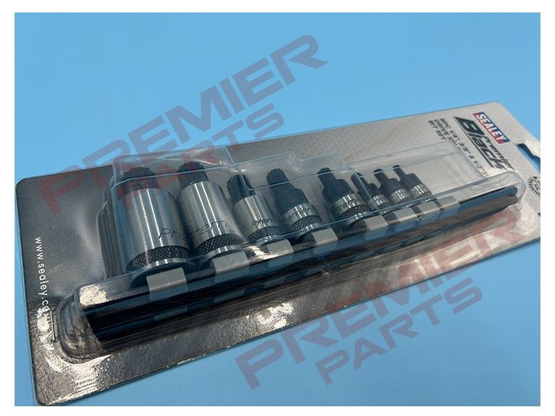 Spline Socket Bit Set 8pc 1/4&quot;, 3/8&quot; &amp; 1/2&quot;Sq Drive Black Series