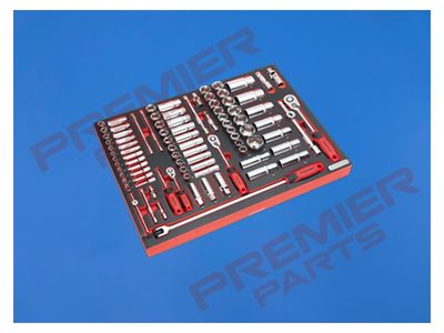 Tool Tray with Socket Set 91pc 1/4", 3/8" &amp; 1/2"Sq Drive