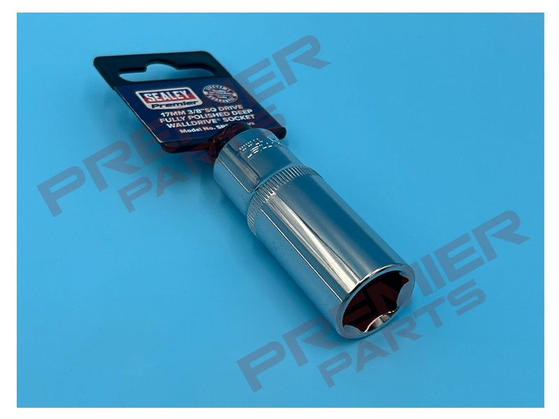 WallDrive Socket 17mm Deep 3/8&quot;Sq Drive Fully Polished