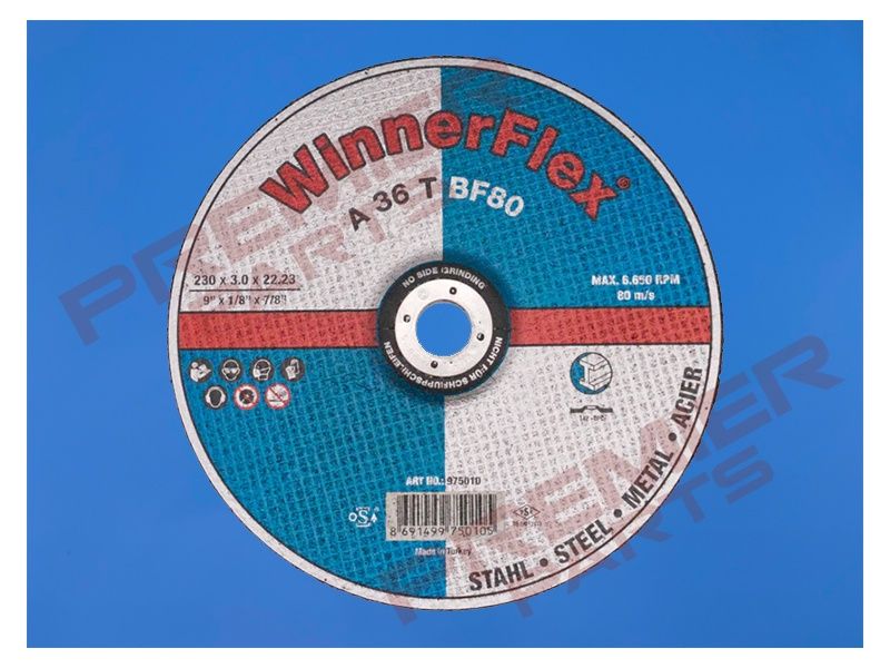 230mm x 3mm  WinnerFlex Depressed Centre Cutting Discs