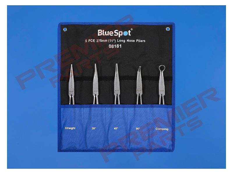 Blue Spot Tools 5 PCE 275mm (11&quot;) Long Nose Pliers In Wallet