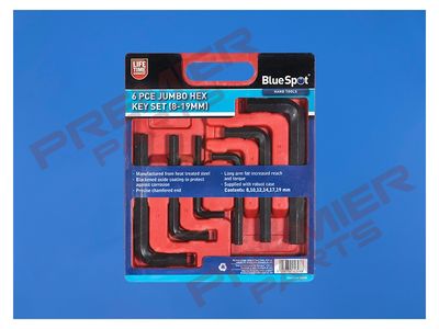 Blue Spot Tools 6 PCE Jumbo Hex Key Set (8-19mm)