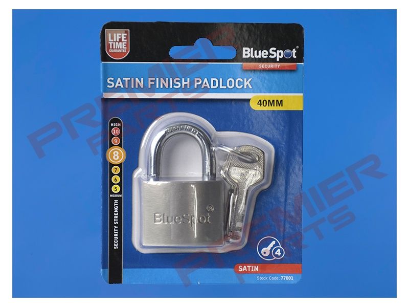 Blue Spot Tools 40mm Satin Finish Padlock