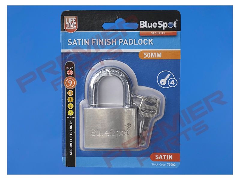 Blue Spot Tools 50mm Satin Finish Padlock