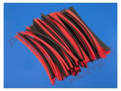 Heat Shrink Tubing 200mm 100pc - Black &amp; Red