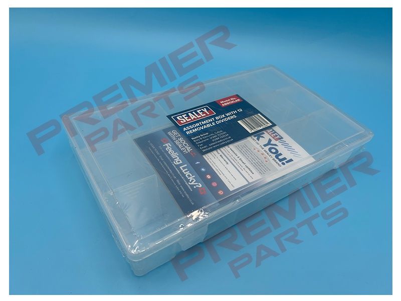 Assortment Box with 12 Removable Dividers 283 x 173 x 48mm (W x D x H)