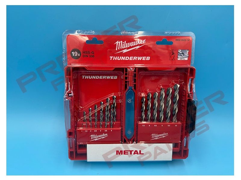 Thunderweb 19 Piece HSS-G Ground Metal Drill Bit Set