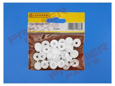 Hinged Screw Cover Caps, White 20PK