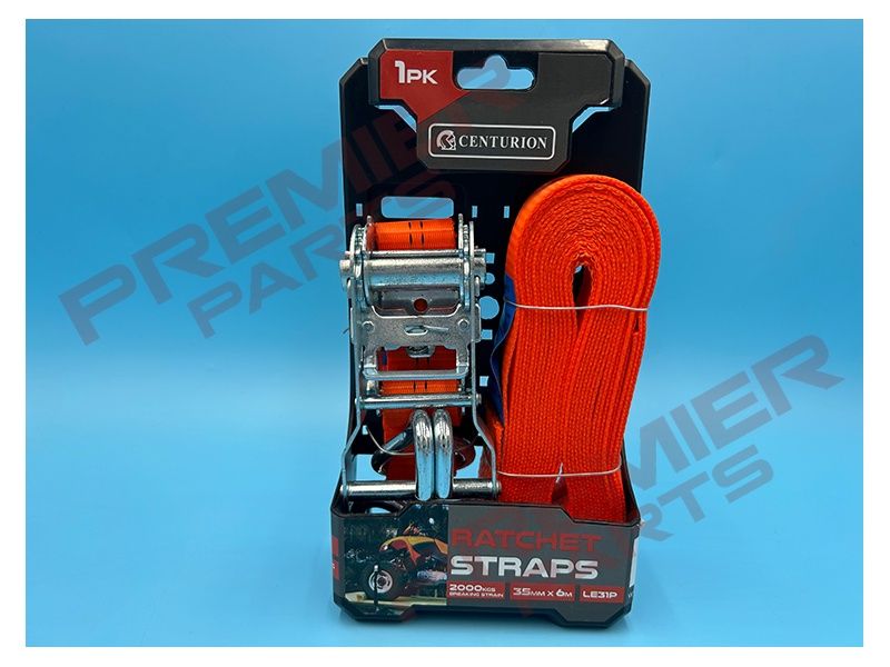 Heavy Duty Ratchet Strap, (35mm x 6m), 2000kg, Single
