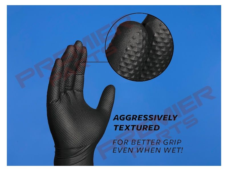 PORTWEST A930 Black HD Disposable Glove (Pk100), Size: MED