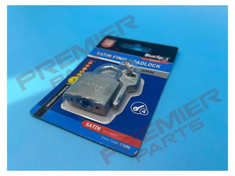 Blue Spot Tools 30mm Satin Finish Padlock