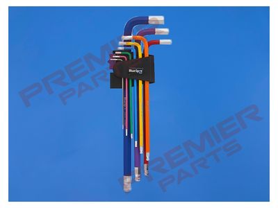 Blue Spot Tools 9 PCE Extra Long Colour Coded Ball End Hex Key Set (1.5-10mm)