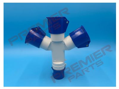 Superlec 16AY/240V 16A 2P+E (3 Pin) 240v IP44 Y Splitter 1 in 3 out