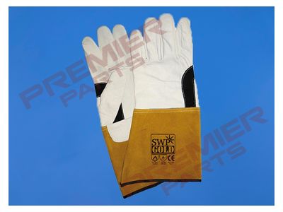 SWP Gold Size 10 Premium Goatskin Leather Split Cuff TIG Gauntlet