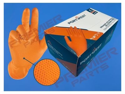 PORTWEST A930 Orange Nitrile HD Disposable Glove (Pk100)
