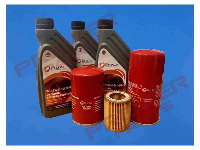 EnzAir VA2/5 Maintenance Kit 728E2051 with EnzAir Screwshield Pro Compressor Oil
