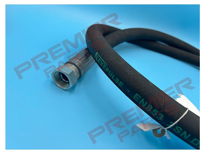 3/8&quot; BSP Female Each End x 19.7mm OD x 3/8&quot; ID 2 Wire Hydraulic Hose Assembly, Length: 300mm