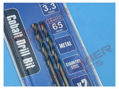 Professional Cobalt Jobber Drill Bit Pre Packed (2) 3.3mm