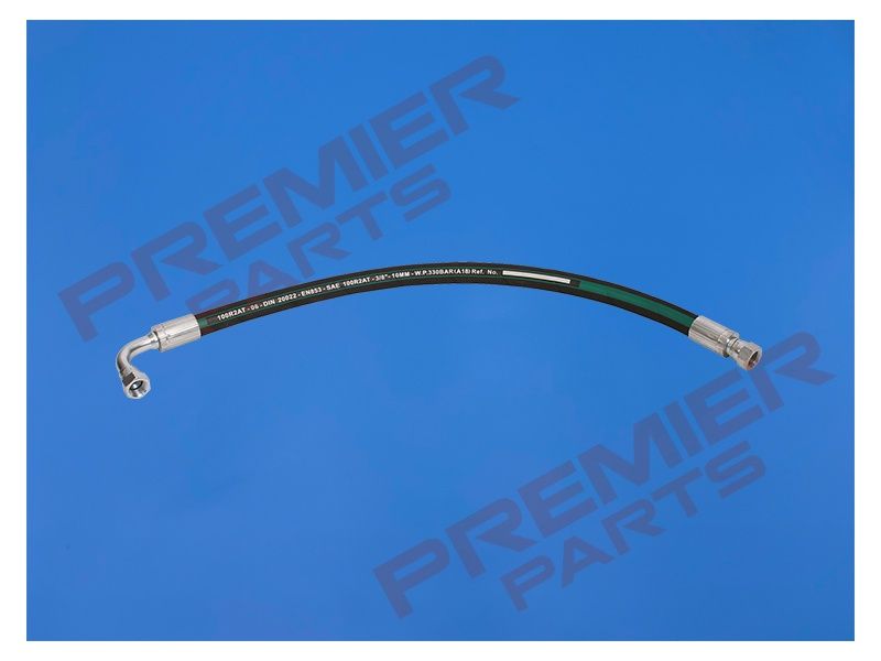 1/4&quot; BSP 1 x 90 1 x Straight Female x 15.7mm OD x 1/4&quot; ID Hydraulic Hose Assembly., Length: 300mm