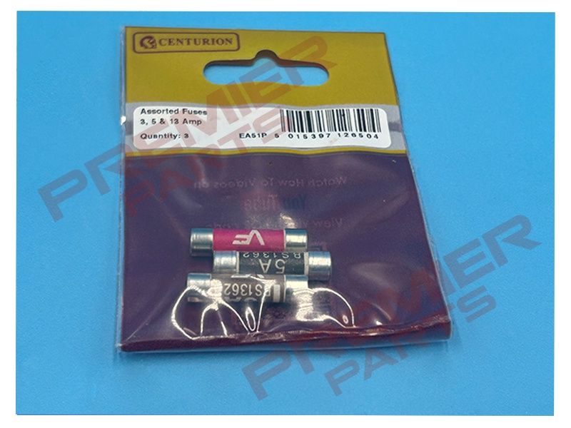 Assorted 3 , 5 &amp; 13 Amp Fuses (Pack of 3)