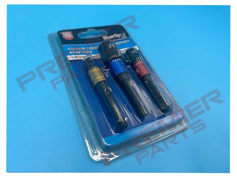Colour Coded Impact Socket Adaptors (1/4&quot;-3/8&quot;-1/2&quot;)