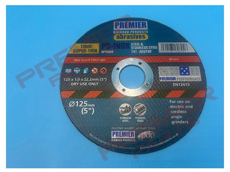 P5-INOX - Super-thin abrasive disc for stainless &amp; metal cutting (125 x 1.0 x 22.23mm - (5&quot;)
