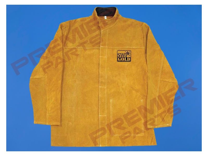Gold Premium Class 2 Flame Retardant Back Welder&#39;s Jacket, Size: Large