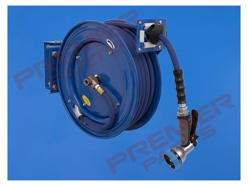 Heavy-Duty Retractable Water Hose Reel 15m 13mm ID Rubber Hose