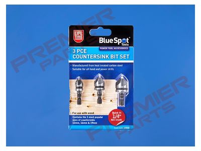 3 PCE 6mm (1/4") Hex Shank Countersink Bit Set
