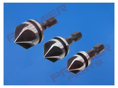 3 PCE 6mm (1/4") Hex Shank Countersink Bit Set