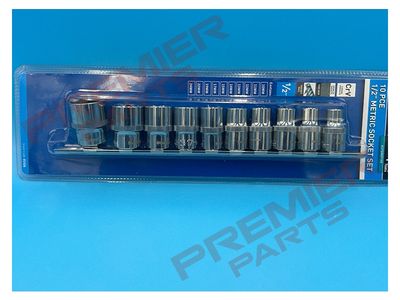 10 PCE 1/2" Metric Socket Set (10-24mm)