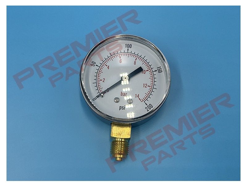 PRESSURE GAUGE 63MM 1/4 BOTTOM 0-14BAR