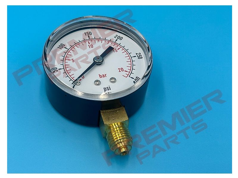 PRESSURE GAUGE 63MM 1/4 BOTTOM 0-20BAR