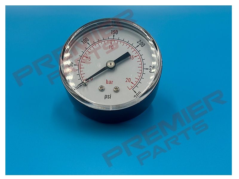 PRESSURE GAUGE 63MM 0-20BAR 1/4 BACK ENTRY