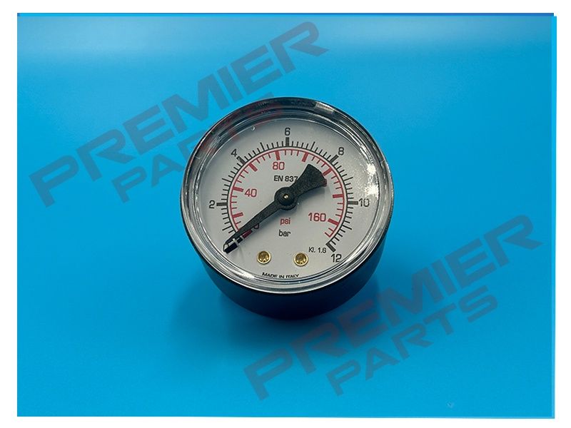 PRESSURE GAUGE 50MM 1/4 BACK ENTRY 0-12BAR