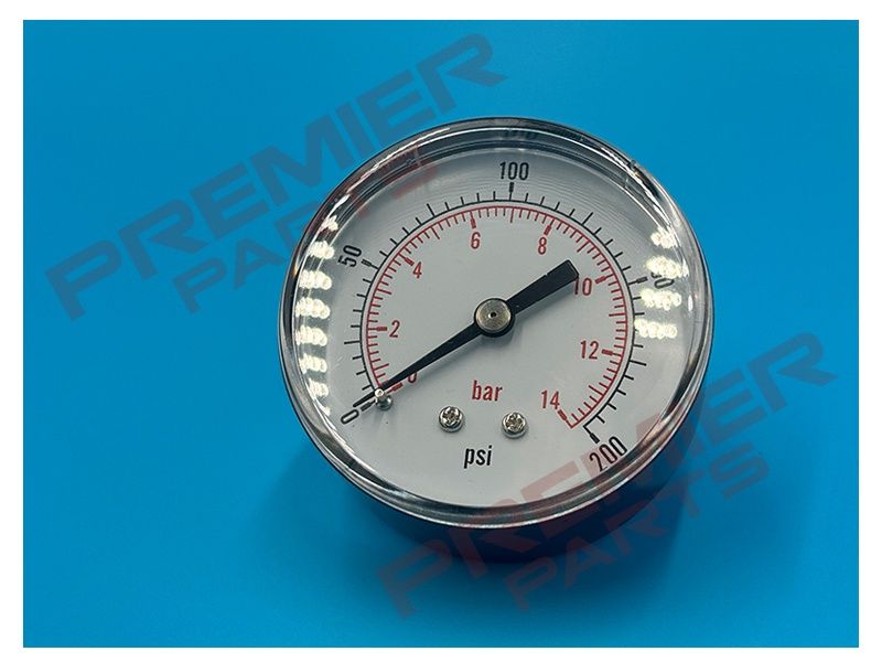 PRESSURE GAUGE 63MM 0-12BAR 1/4 BACK ENTRY