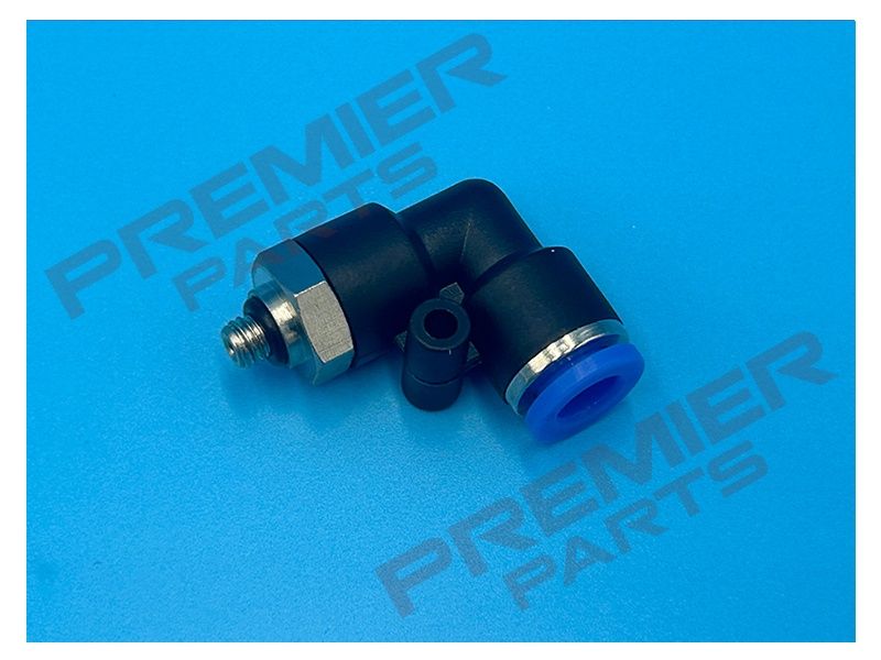 PUSH FIT SWIVEL ELBOW 6MM X MALE BSPT, THREAD SIZE: M5