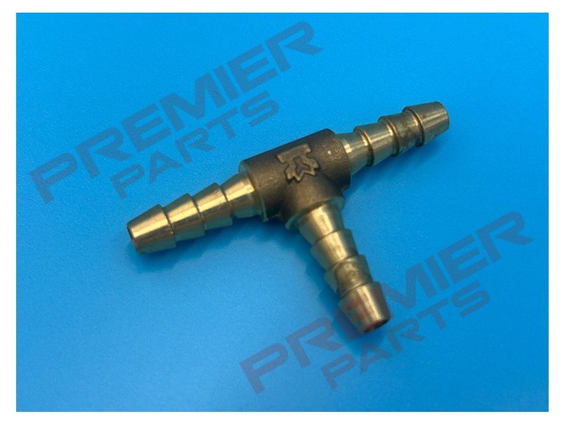 BRASS HOSE TAIL TEE, BARB SIZE: 1/4(06)