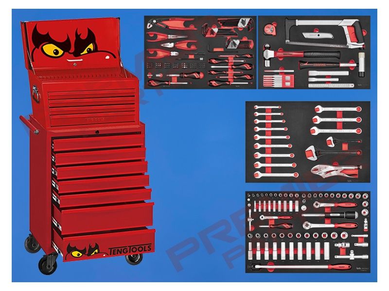 27″ Stack foam tool kit 217 pieces red