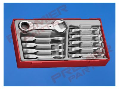 Stubby Ratcheting Combination Spanner Set TT1 10 Pieces
