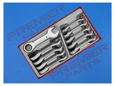 Stubby Ratcheting Combination Spanner Set TT1 10 Pieces