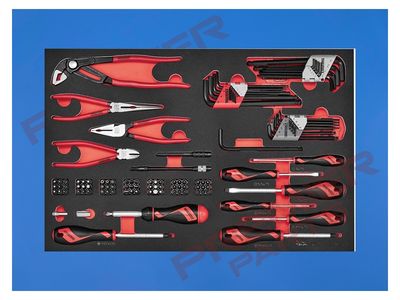 Screwdriver &amp; plier set FOAM4X4 114 pieces