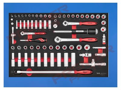 1/4″, 3/8″ &amp; 1/2″ Socket set FOAM4X4 73 pieces