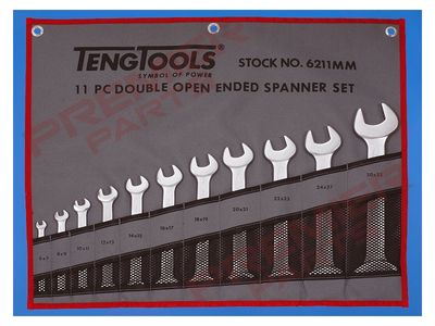 Double Open Ended Spanner Set Tool Roll 11 Pieces